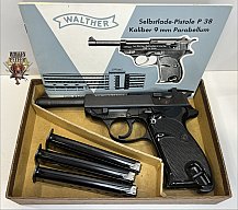 Walther P38 (matt) 9mm Para – Neuwertiger Sammlerzustand (1970) in OVP mit 3 Magazinen & Anleitung