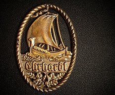 WK1 und auch im WK2 getragen, EHRHARDT Brigade Ärmelschild, Freikorps, groß