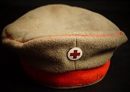 WK1 Krätzchen, Einheitsmütze, Rot Kreuz Sani, Wolltuch, BAX 1916