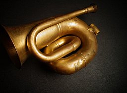 WK1 Fahrzeug Hupe, Bronze, Montage dran, selten