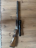Krieghoff Trumpf Drilling, Kaliber 7 × 65 R und 16/70, mit Krieghoff Einstecklauf im Kaliber .22 Win