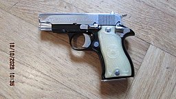 Star Starfire, halbautom. Pistole, Kal. 9mmkurz werksvernickelt