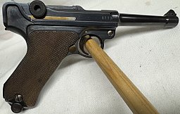DWM P08 9mmLuger, 1916 mit 4 Päckchen Originalmunition WW II (1941-1943)