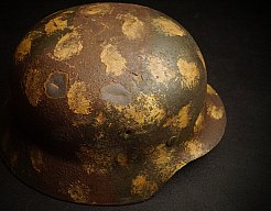 WH Stahlhelm M35/40, alte Feldgraue und Tarnfarbe, WK2