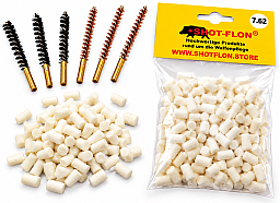 Reinigungsset 7.62 mm -200 St. Filzreiniger -Je 3 St. Bronze- u. Kunststoffbürsten