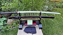 Samurai Schwerter Shakudo Katana Schwert - scharf, echt & handgeschmiedet - gefaltetes Katana Schwer