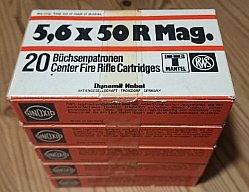 100x 5,6x50R Mag mit 3,24g TM