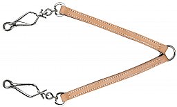 LEDER-Koppel zum gleichzeitigen Führen von Zwei Hunden | Länge: 65cm | Zwei Karabiner an einer Leine