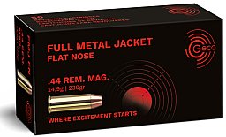 50 Schuss GECO .44 Rem. Mag FMJ Flat Nose Vollmantel Flachkopf Munition 230gr 14,9g Revolverpatronen