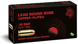 50 Schuss GECO .40 S&W Munition LRNCP 165gr 10,7g | Blei Rundkopf verkupfert GREEN FIRE SX #2403352