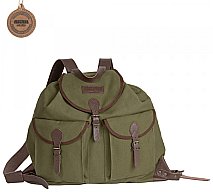 Deutscher JAGDRUCKSACK Canvas-grün | 100% Baumwolle, wasserfest, Leder, Messing, 25L 50x55cm 0,9kg