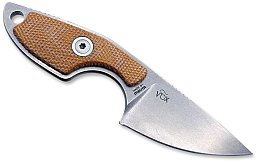 1 x MKM Mikro 1 Neck Knife | Feststehendes Messer 5,0cm Klinge M390 Stahl Micarta Griffschalen Braun