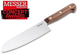 1x BÖKER Kochmesser SANTOKUMESSER ! Cottage-Craft 16cm Klinge C75 Stahl | Pflaumenhoz Griff #130497