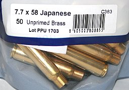 50 Stück NEUE PPU/PrviPartizan Langwaffenhülsen 7,7x58 Japanese Boxerzündung / Unprimed Brass #C-383