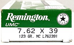 20 Schuss / 20 Patronen REMINGTON 7,62x39 123gr 8,0g FMJ Vollmantel Munition MC UMC 7.62 x 39 7,62