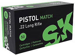500 Schuss SK PISTOL MATCH .22 l.r. lfb 2,59g 40gr LRN Blei Rundkopf Wettkampfpatrone 286m/s Kurzwa