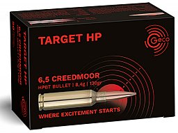 50 Schuss GECO 6,5 CREEDMOOR TARGET HP 130gr 8,4g HPBT Munition MATCH Patronen Hohlspitz #2420105