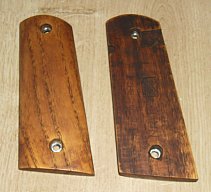 NEUE Griffschalen THE REBEL für 1911 Nußbaum heller glatt für Magazintrichter beidseitige Sicherung