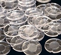 100 Stück GUALANDI DST1 > Transparente Kunststoffplättchen Discs zum Abdichten Schrotpatronen 12/70