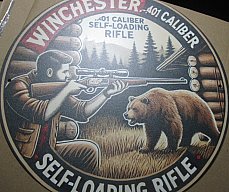 WERBUNG für Winchester WAFFEN hier als Kopie auf Blech rund 20 cm-3