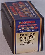 50St. BARNES .338(.338Dia.) - 185 - TTSX-BT(Tipped Triple Shock X-Bullet)-#30426 - Versand ab 6,40€
