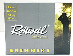 10 Schuss Jagd Schrotpatronen FLG Slug Flintenlaufgeschoss ROTTWEIL BRENNEKE 12/67,5 31,5g FLG Jagd
