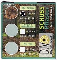 SCHUSSPFLASTER á 1000 Stück im Spenderpack DJV-Scheibe BOCK Rehbock 100m Nr. 1 BRAUN Jagdkurs 16mm