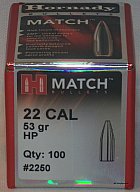 100St. HORNADY .22(.224Dia.) - 53 - HP - MATCH - #2250 - Versand ab 6,40€