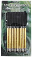 12 St. Pack Aluminium Pfeile Bolzen Gold / Schwarz 80lbs. f. Armbrust Pistolen - Spitze austauschbar