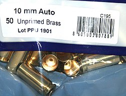50 Stück > NEUE PPU / PrviPartizan Kurzwaffenhülsen 10mm Auto Boxerzündung / Unprimed Brass #C195