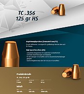 2000 St. H&N Geschosse .356 9mm TC HS 125grs - Kegelstumpf-Geschoss | Haendler&Nattermann High Speed