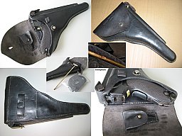 Ledertasche, Koffertasche für die P 04 Marine. Mauser, Erfurt, DWM, Krieghoff.