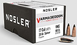 100 Stück NOSLER VARMAGEDDON Geschosse Cal 17 .172 .17 Hornet Remington 20gr FB Tipped 17210 Varmint