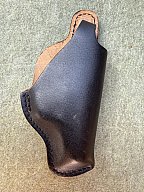 Lederholster, schwarz, mit Clip und Sicherungslasche, geeignet z.B. für PPK