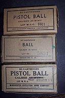 Konvolut Schachteln .45ACP WK2? 1911 Colt (MP40 44 MG34 42 K98 P08 PPK Mauser Walther)