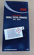 1000stk CCI Small Pistol Magnum Zündhütchen No.550