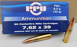 7,62x39/123 FMJ PPU A-041 100 Stk.