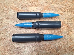 DEKO! 3 Stück 25mm Munition INERT!