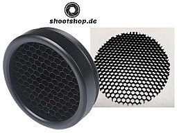 Waben-Blendschutzabdeckung – schwarz, blendfrei, Killflash - 60mm / 2-er Set