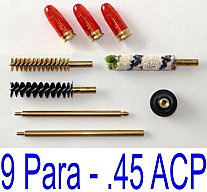Putzstock & Pufferpatronen Set für Kurzwaffen im Kaliber 9 Para oder .45 ACP!       -->NEU & TOP!<--