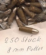 selten: 250 Stk. Patronen 8 mm Petter
