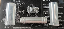 Silberner Schalldämpfer silber SSW PAK und RK SSW Schreckschuss