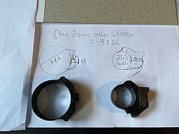 Schwenkmontage Oberteile für ein Glas 3-9x36
