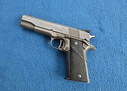SEHR SCHÖNE PISTOLE COLT GOVERMENT SERIES 80 MK IV GOLD CUP NATIONAL MATCH STAINLESS STEEL .45 ACP