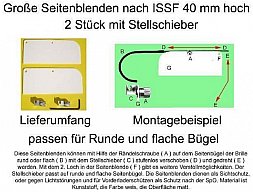 2 Stück Seitenblenden für Schiessbrillen weiss nach ISSF 40 mm hoch