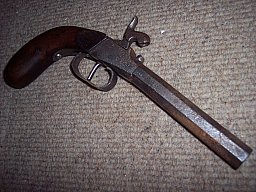 Terzerol 14mm Kaliber Vorderladerpistole Mannstopper Levaucheux unbekannt Dachbodenfund