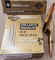 .338Lapua Mag./250grs. HPBT Match PPU A-583 10 Stk. # SSZ Berka