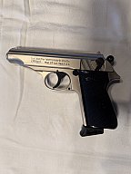 Walther PP Schreckschuss 9 mm P.A.K., nickel, PTB 620, ungeschossen, Bestzustand