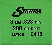SIERRA Geschosse, 8mm, 200 grs. HPBT Match, 2415