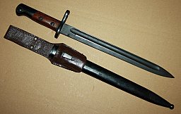 orig. WK2 Bajonett "Simson" für Steyr MP34(ö), mit Koppelschuh -SELTEN-